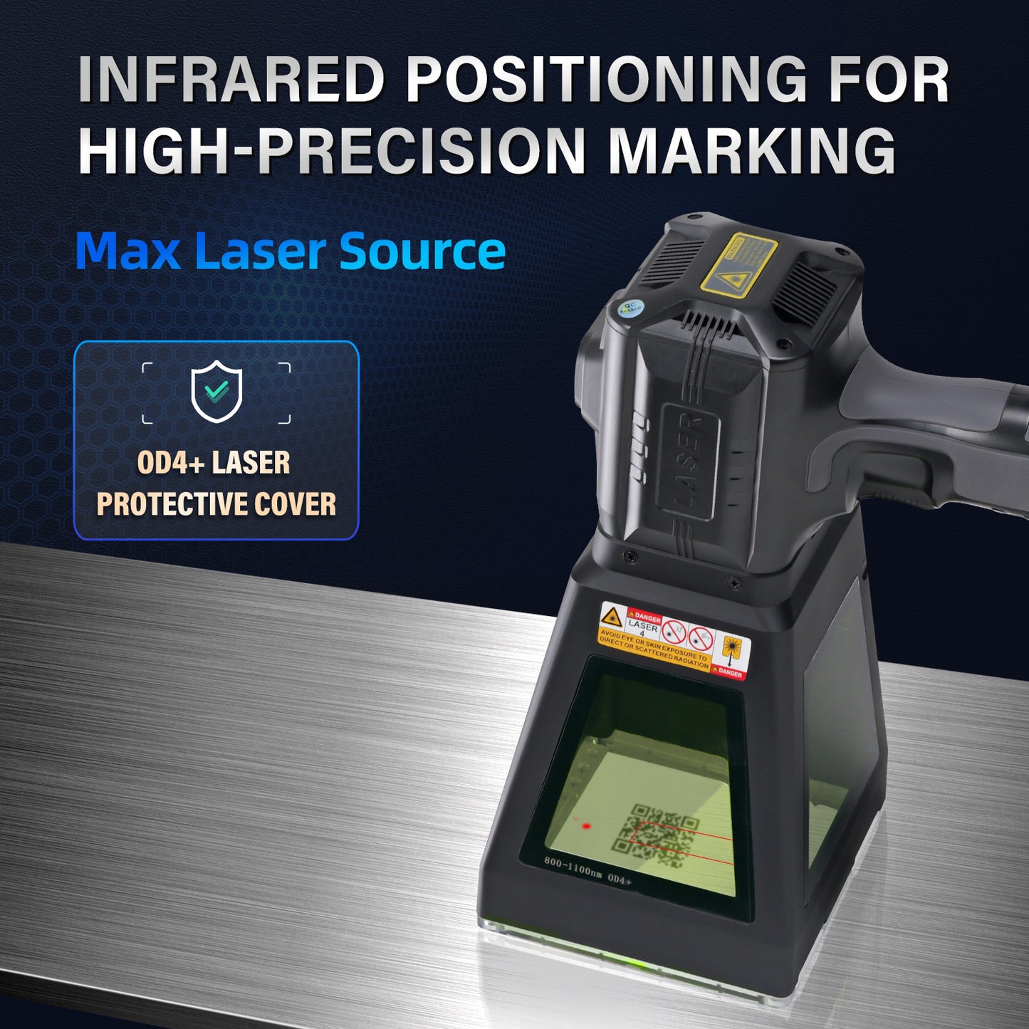 20W 30W 50W Pro Model Portable Laser Marking Machine Fiber with 100*100mm Marking Area