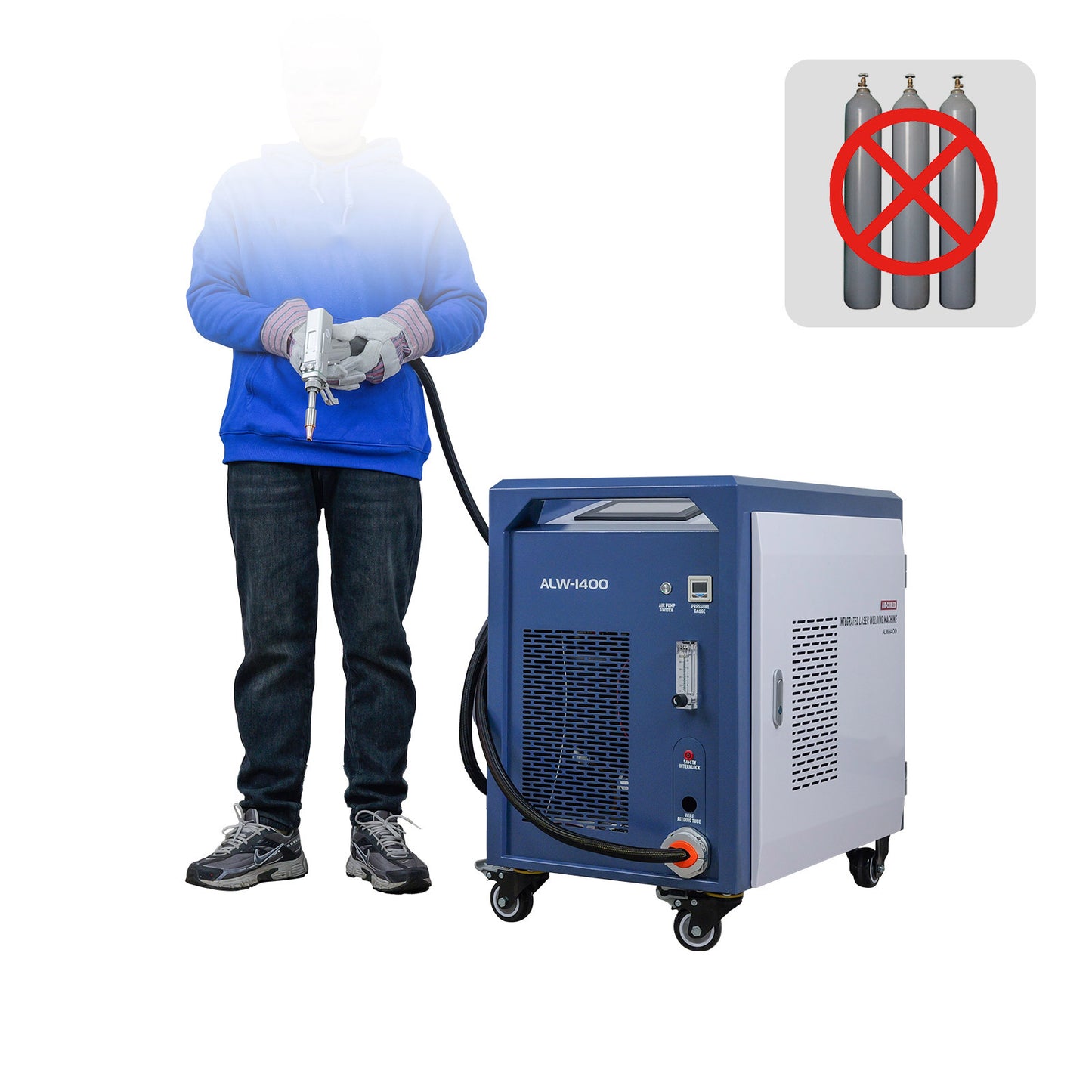 1400W Self-generates Protective Gas Laser Welding Machine Air-cooled Metal Laser Welder