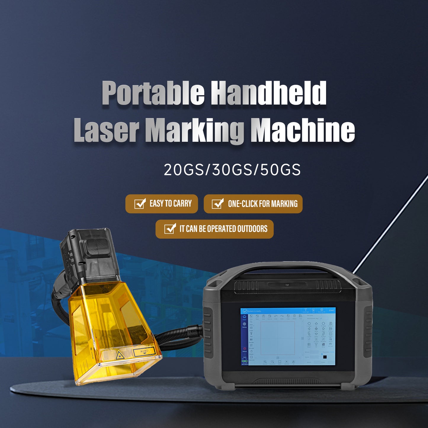 20W 30W 50W Portable Laser Marking Machine Handheld Fiber Laser Metal Engraver