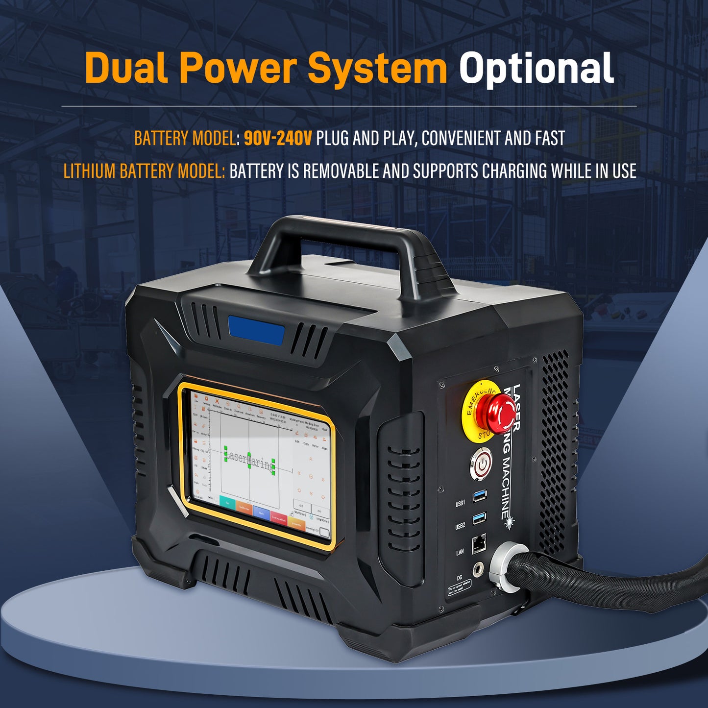 60W Portable Laser Marking Machine for Metal PVC Plastic Engraving MAX Handheld Fiber Laser Engraver