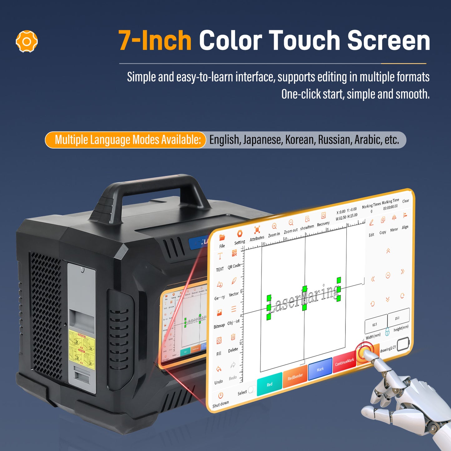 60W Portable Laser Marking Machine for Metal PVC Plastic Engraving MAX Handheld Fiber Laser Engraver
