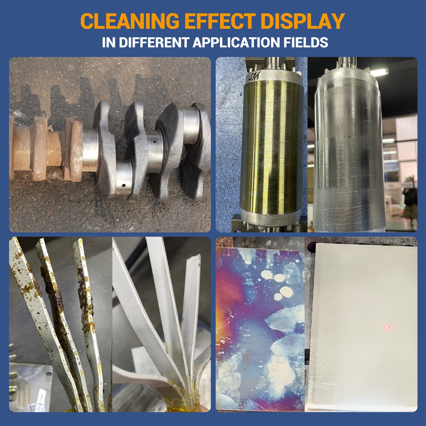 AGC300 AGC500 IoT Laser Cleaning Machine Cleaning Effect Display