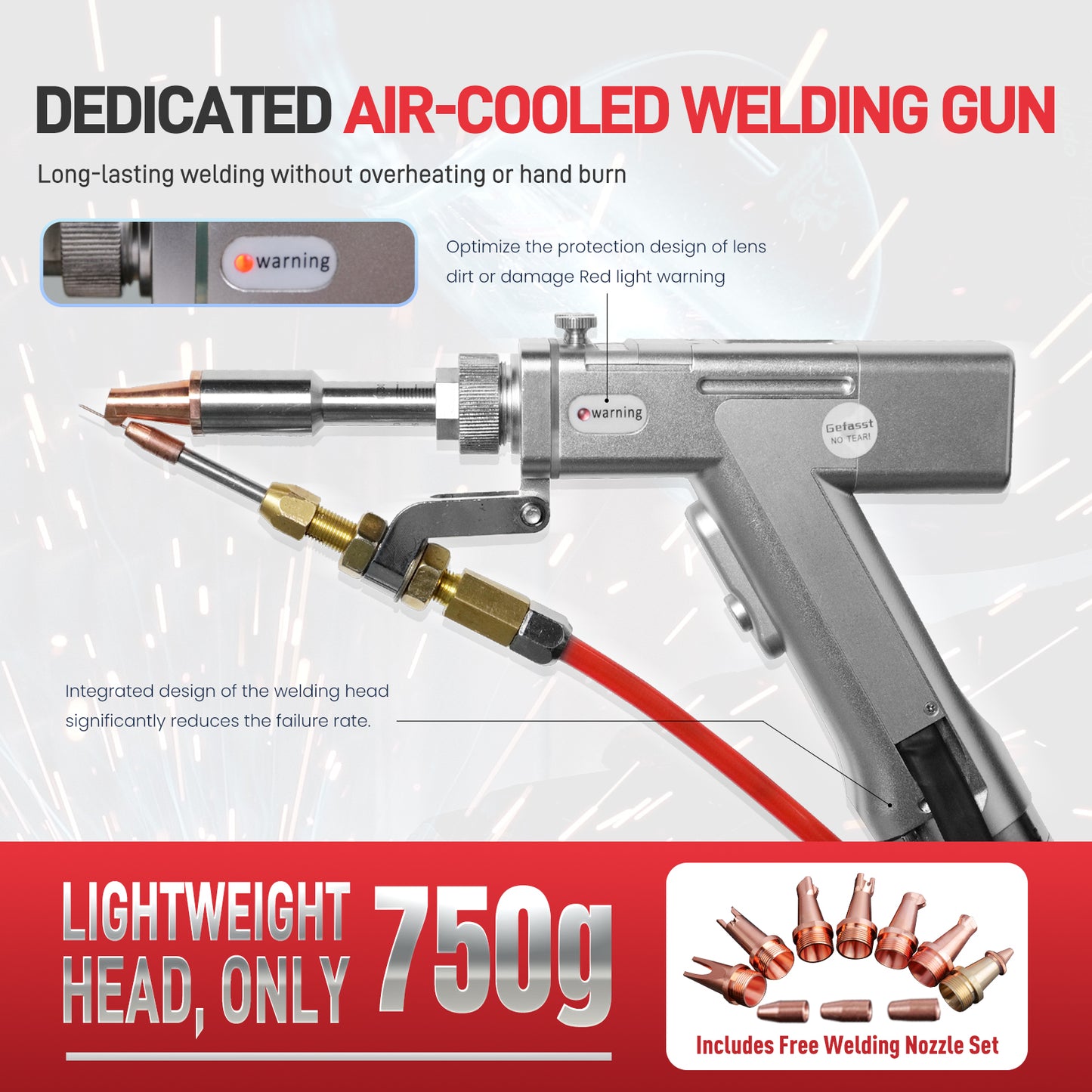 1400W Self-generates Protective Gas Laser Welding Machine Air-cooled Metal Laser Welder