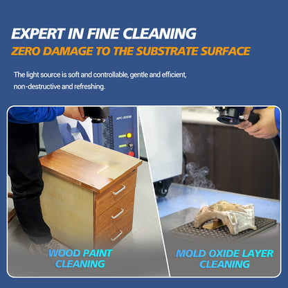 APC 200W 300W 500W IoT Laser Cleaning Machine Portable Metal Rust Wood Paint Remover