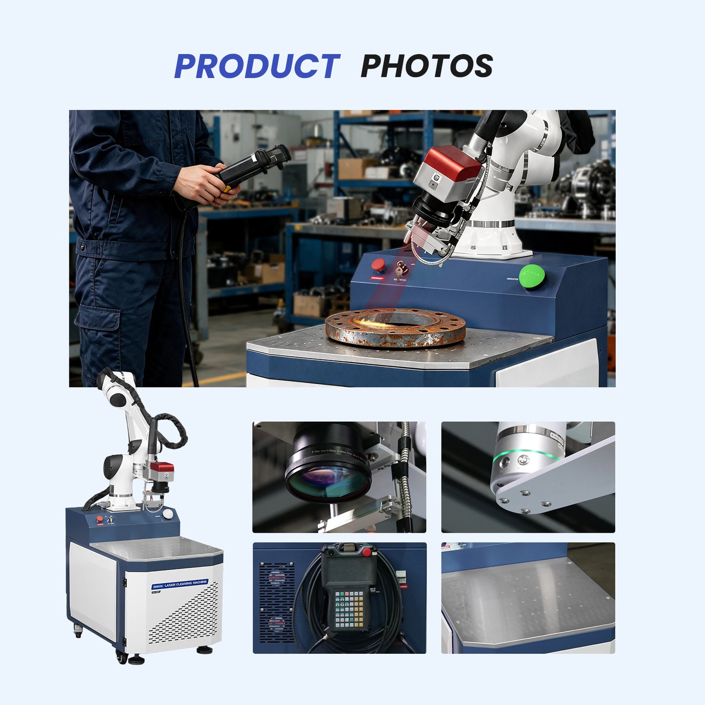 Clyertek 500W 6-Axis Robotic Laser Cleaning Machine Rust Paint Oxide Layer Remover