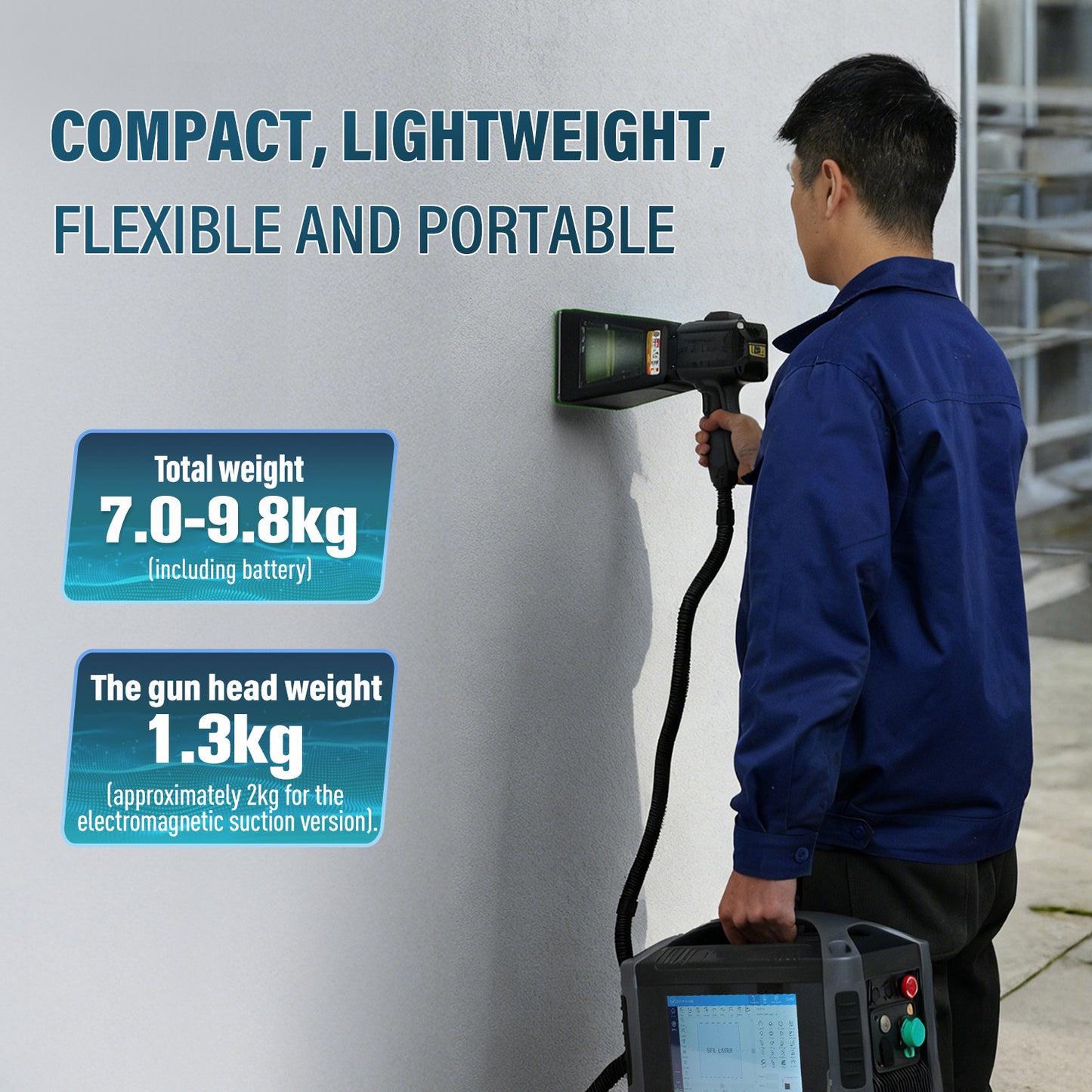 20W 30W 50W Pro Model Portable Laser Marking Machine Fiber with 100*100mm Marking Area