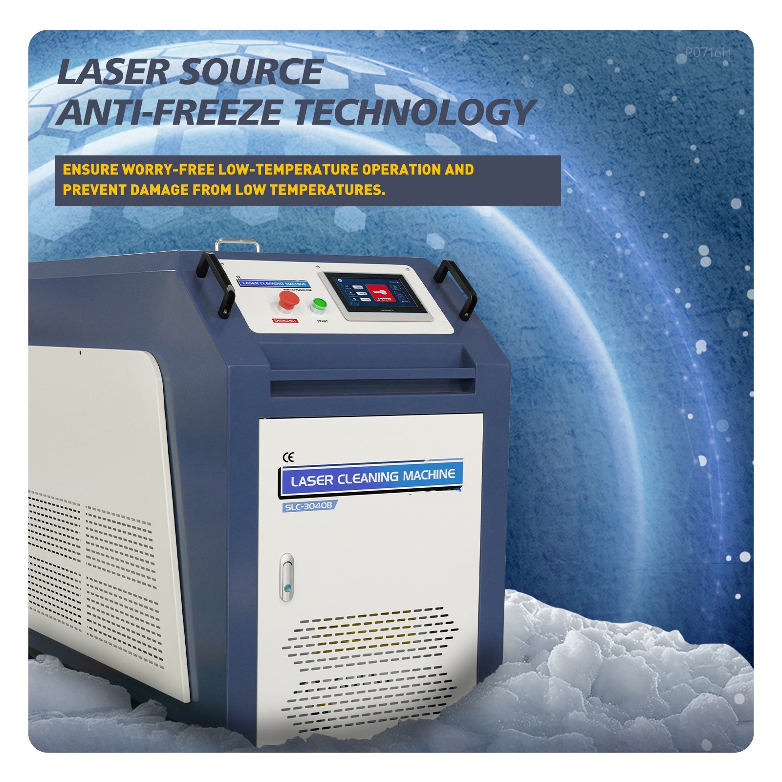 Double Wobble Laser Cleaning Machine with Anti Freeze Laser Source
