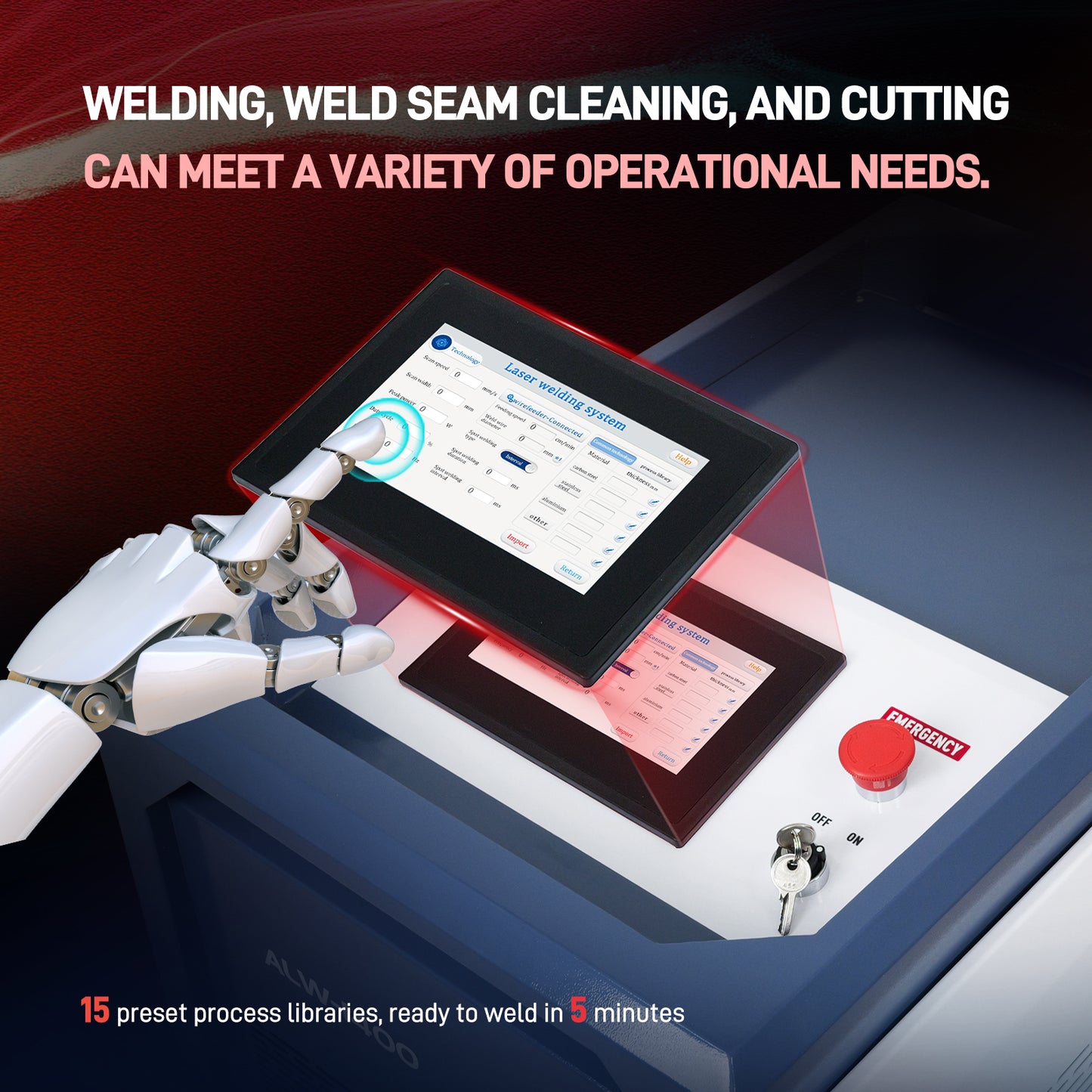 1400W Self-generates Protective Gas Laser Welding Machine Air-cooled Metal Laser Welder
