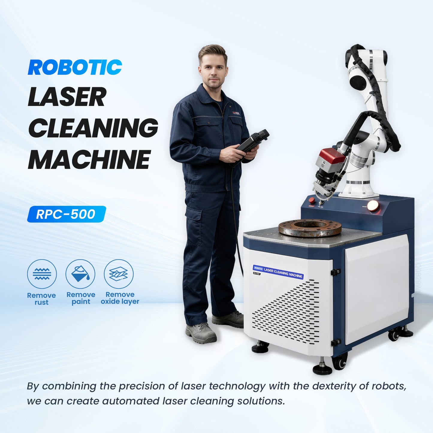 Clyertek 500W 6-Axis Robotic Laser Cleaning Machine Rust Paint Oxide Layer Remover