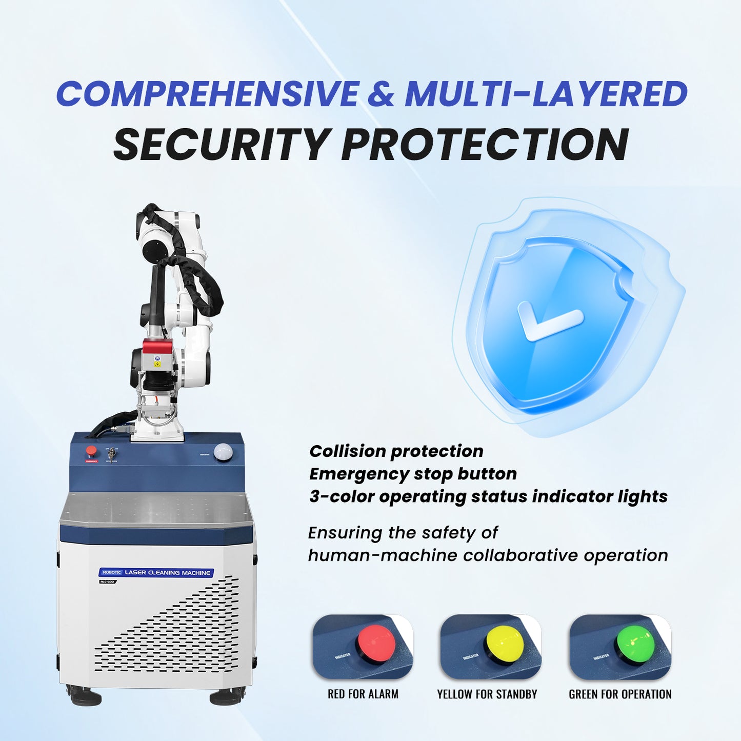 Clyertek 500W 6-Axis Robotic Laser Cleaning Machine Rust Paint Oxide Layer Remover