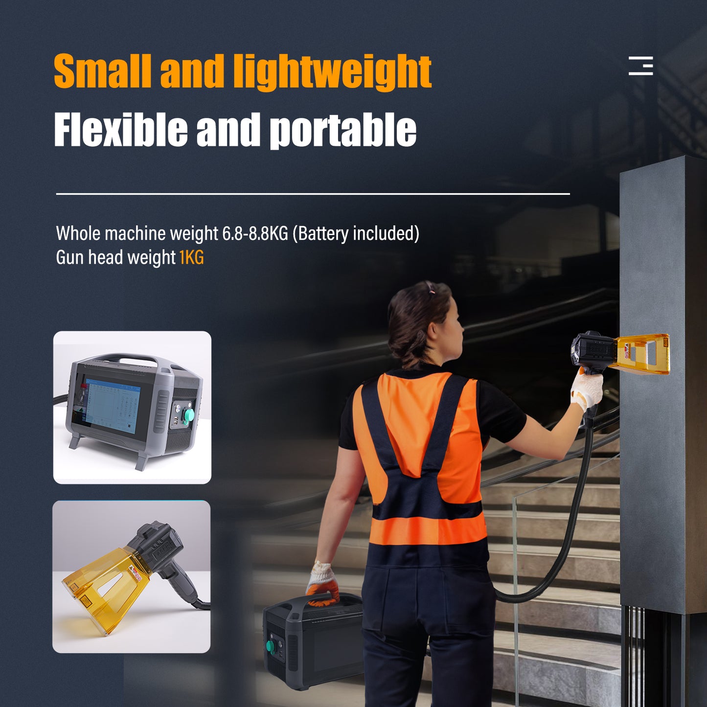 20W 30W 50W Portable Laser Marking Machine Handheld Fiber Laser Metal Engraver