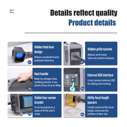 20W 30W 50W Portable Laser Marking Machine Handheld Fiber Laser Metal Engraver