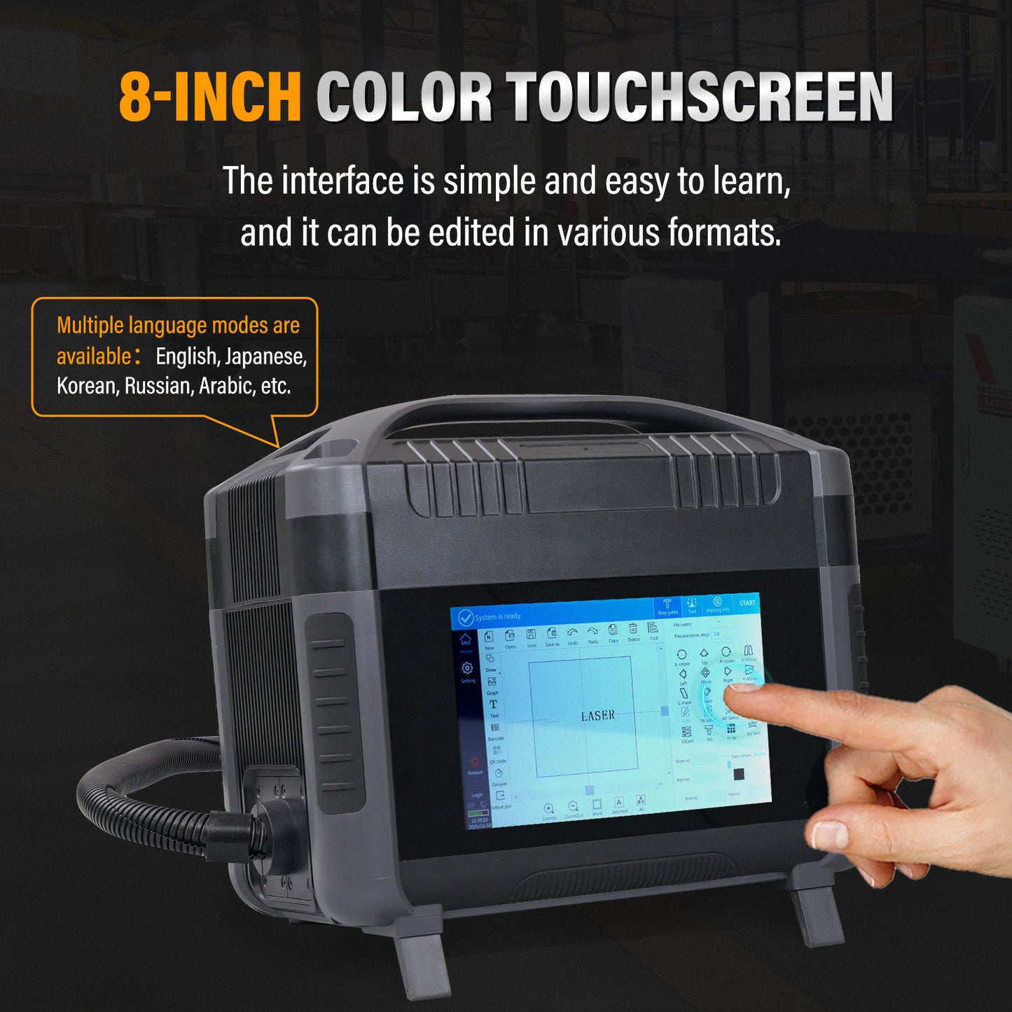 20W 30W 50W Pro Model Portable Laser Marking Machine Fiber with 100*100mm Marking Area
