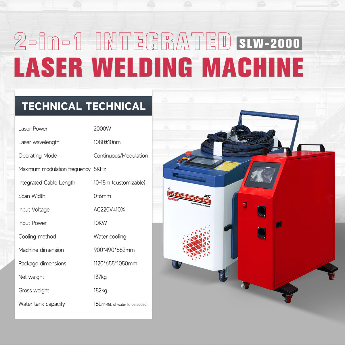 SLW-2000_Dual_Wire_Feeder_Laser_Welding_Machine_Product_Parameters