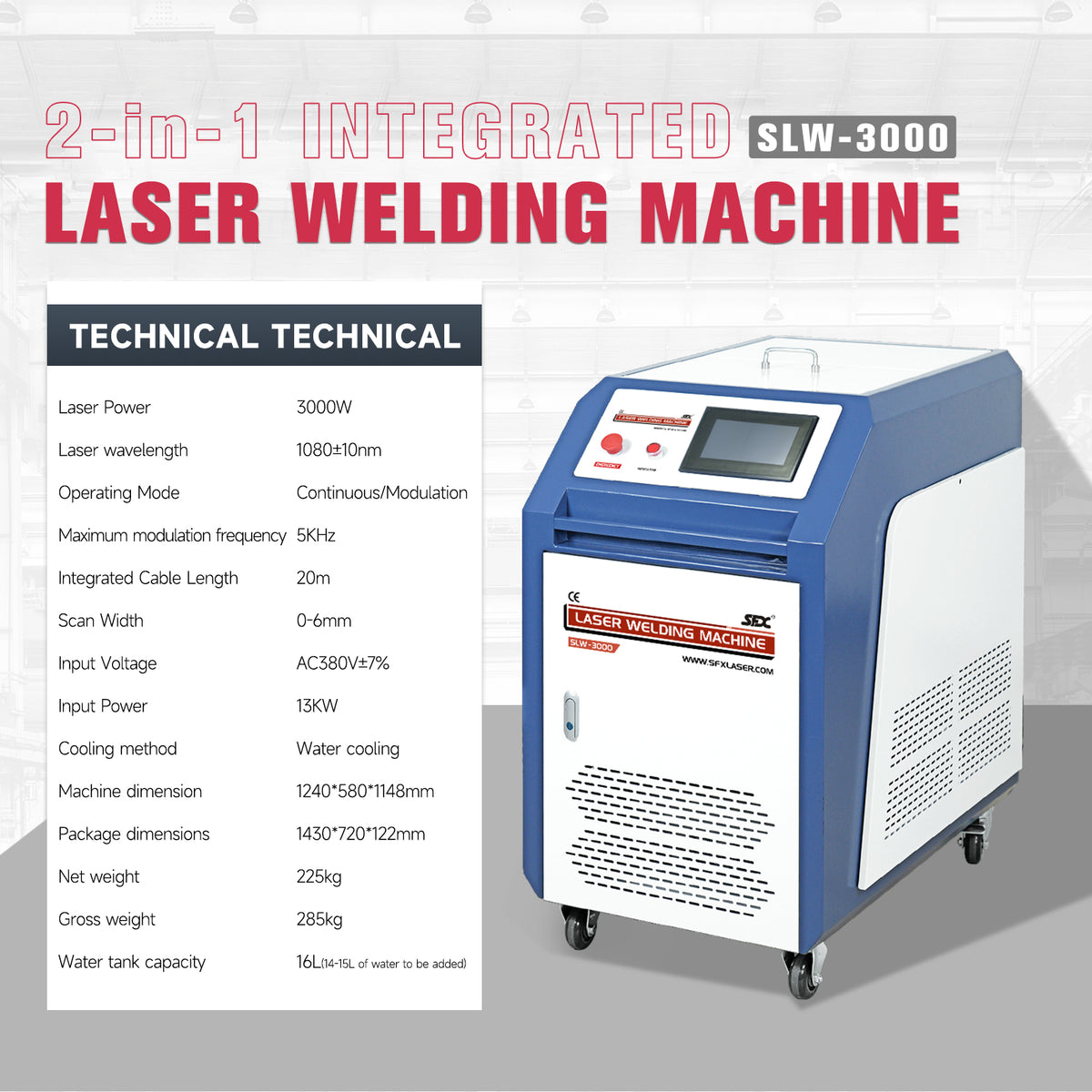 SLW-3000 Laser Welding Machine Product Parameters