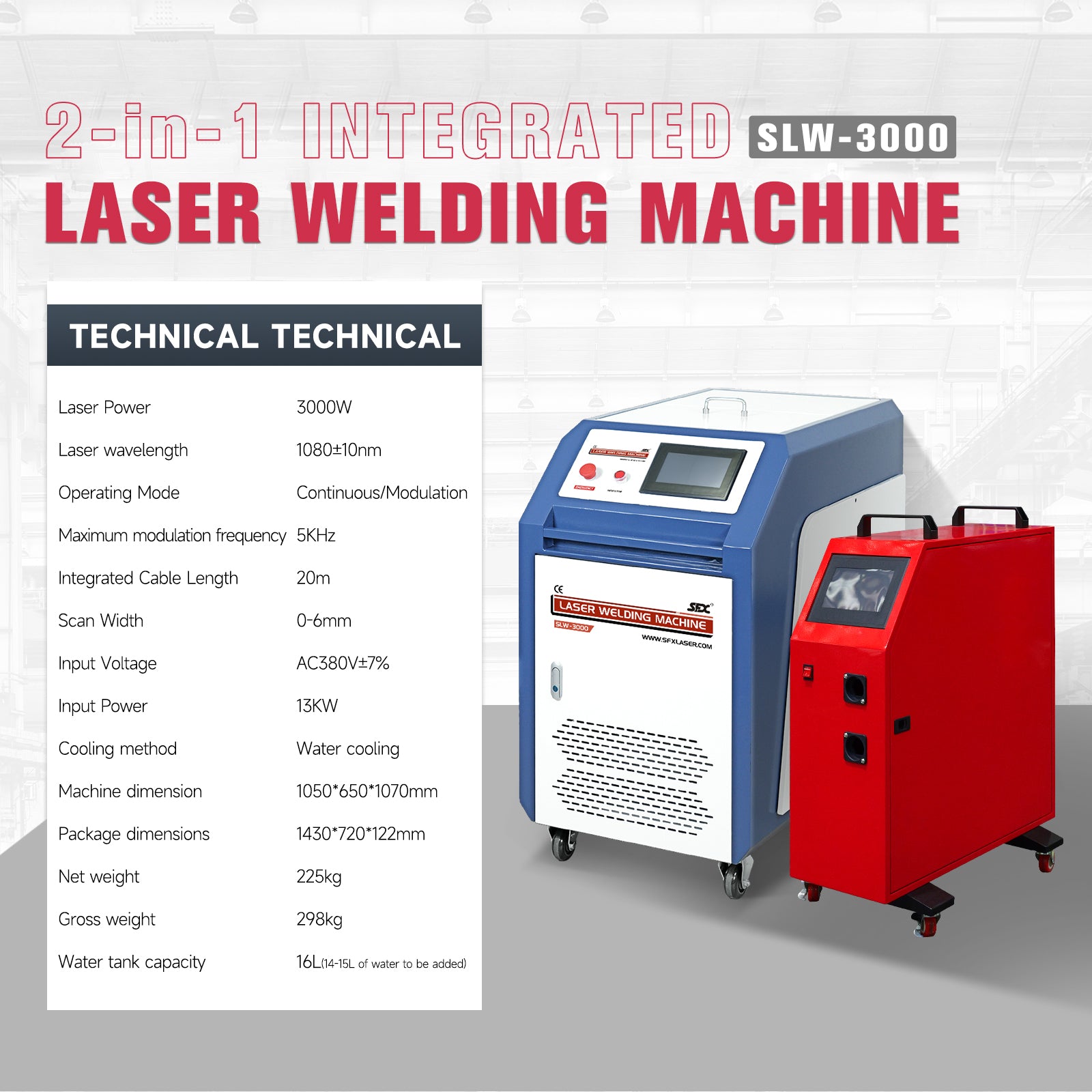 SLW-3000_Dual_Wire_Feeder_Laser_Welding_Machine_Product_Parameters