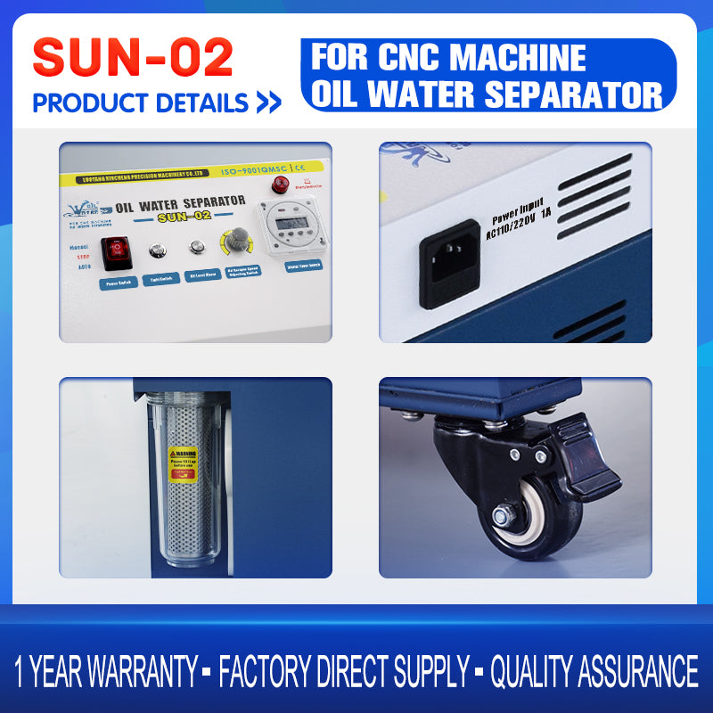 SUN-02 CNC Coolant Oil Separator Cutting Fluid Purification Machine Oil Skimmer