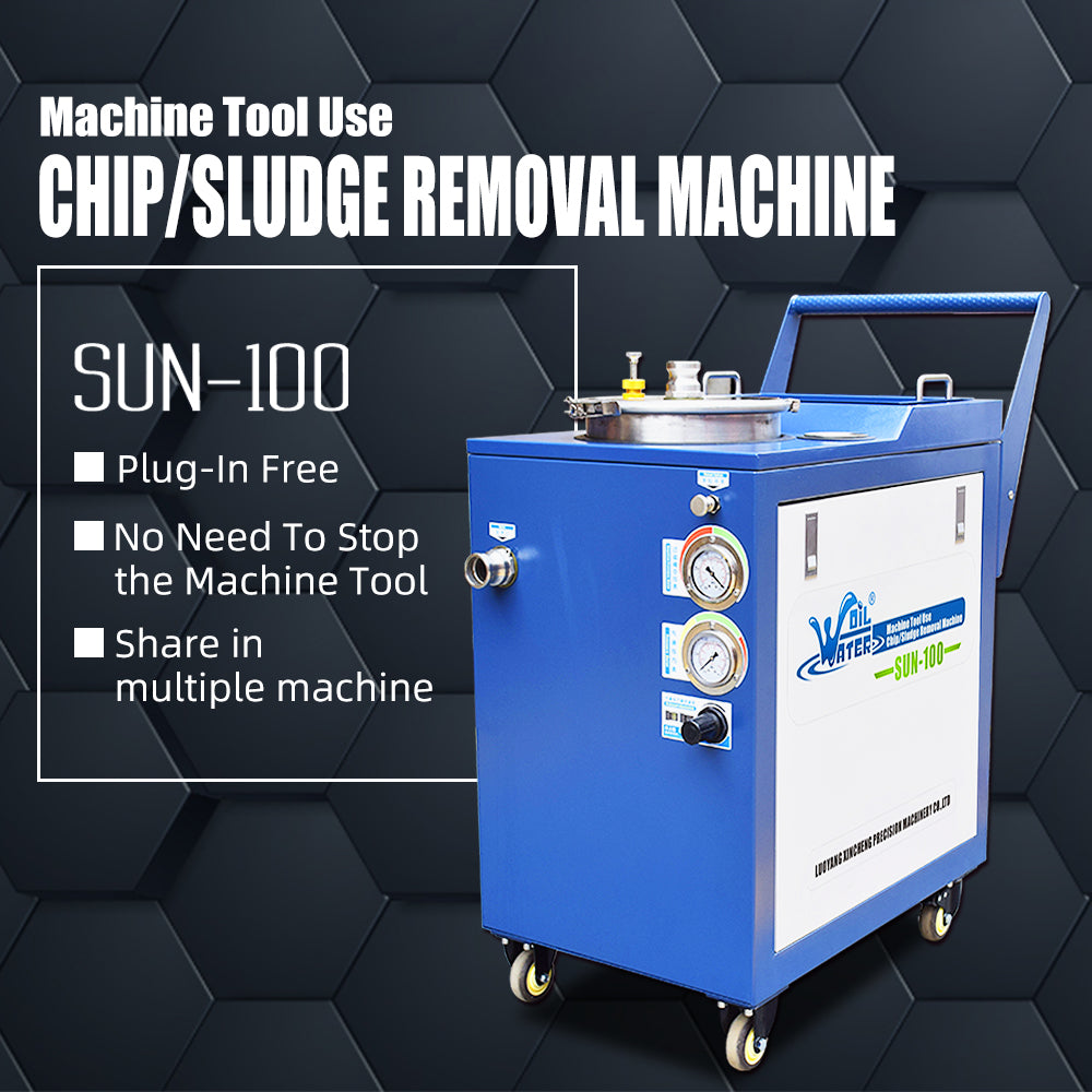 SUN-100 CNC Coolant Tank Cleaning Machine for Chip and Sludge Removal