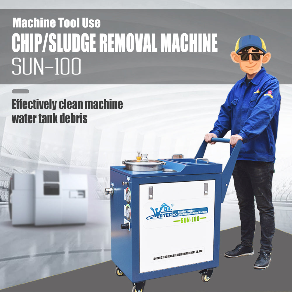 SUN-100 CNC Coolant Tank Cleaning Machine for Chip and Sludge Removal