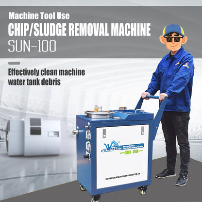 SUN-100 CNC Coolant Tank Cleaning Machine for Chip and Sludge Removal