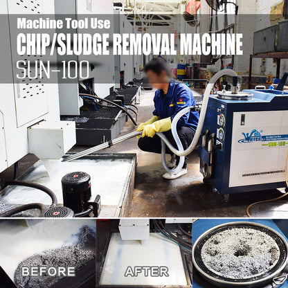 SUN-100 CNC Coolant Tank Cleaning Machine for Chip and Sludge Removal