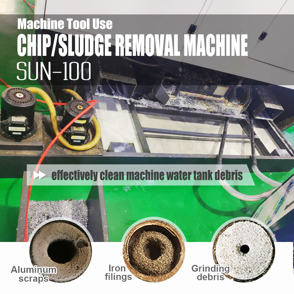 SUN-100 CNC Coolant Tank Cleaning Machine for Chip and Sludge Removal