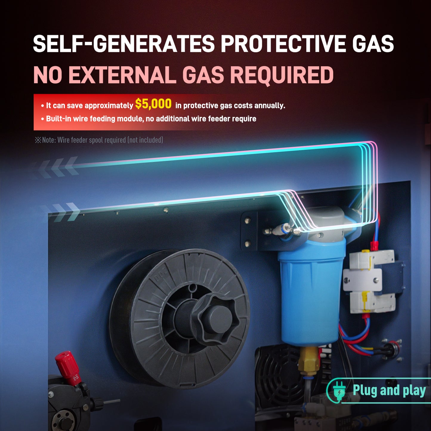 1400W Self-generates Protective Gas Laser Welding Machine Air-cooled Metal Laser Welder