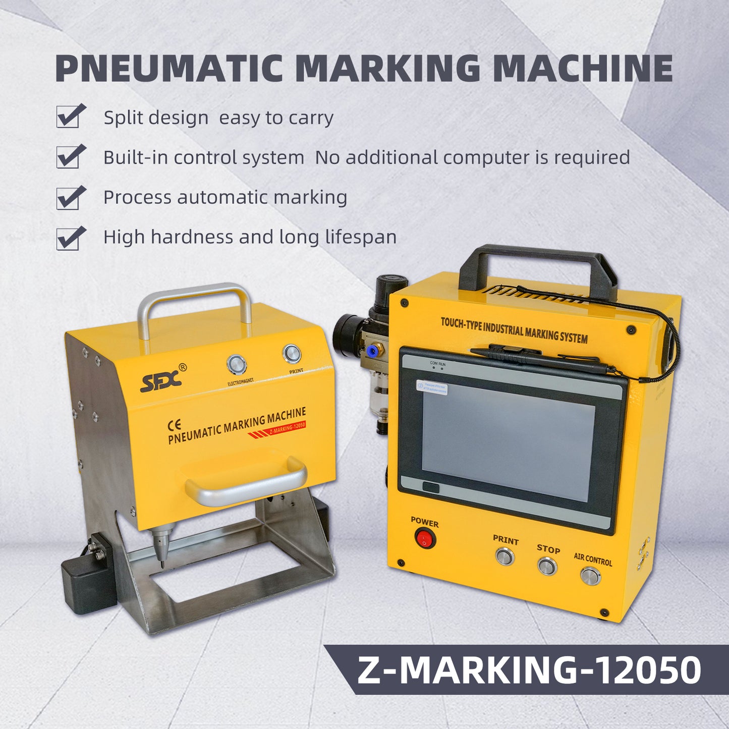 Clyertek Pneumatic Marking Machine Dot Peen Metal Engraver